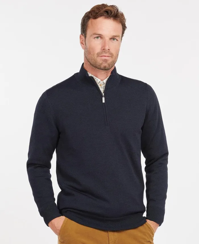 Men Sweaters Barbour Gamlan Half Zip Sweater Olive