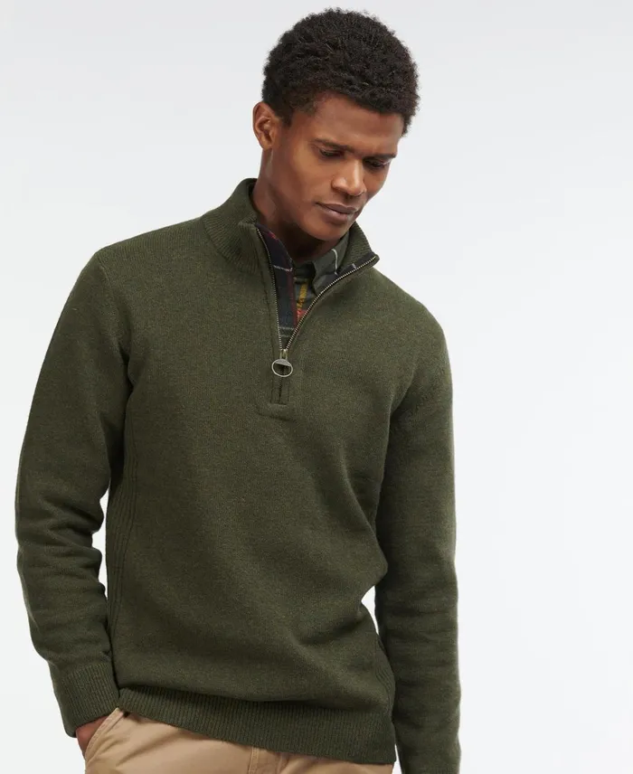 Men Sweaters Barbour Holden Half Zip Sweater Navy