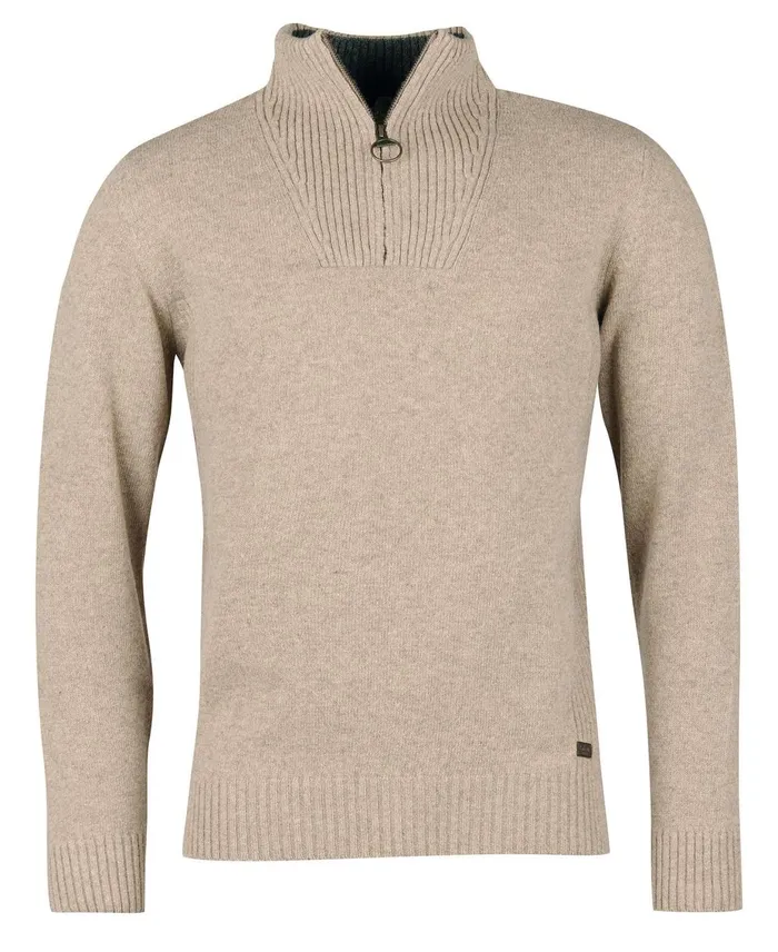 Men Sweaters Barbour Nelson Essential Half Zip Sweatshirt Dark Sand