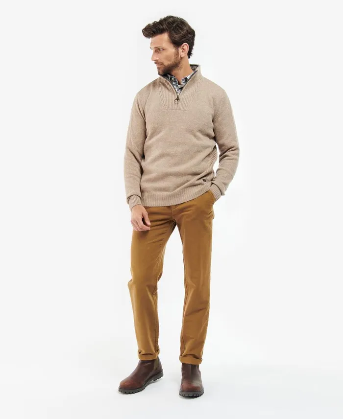 Men Sweaters Barbour Nelson Essential Half Zip Sweatshirt Dark Sand