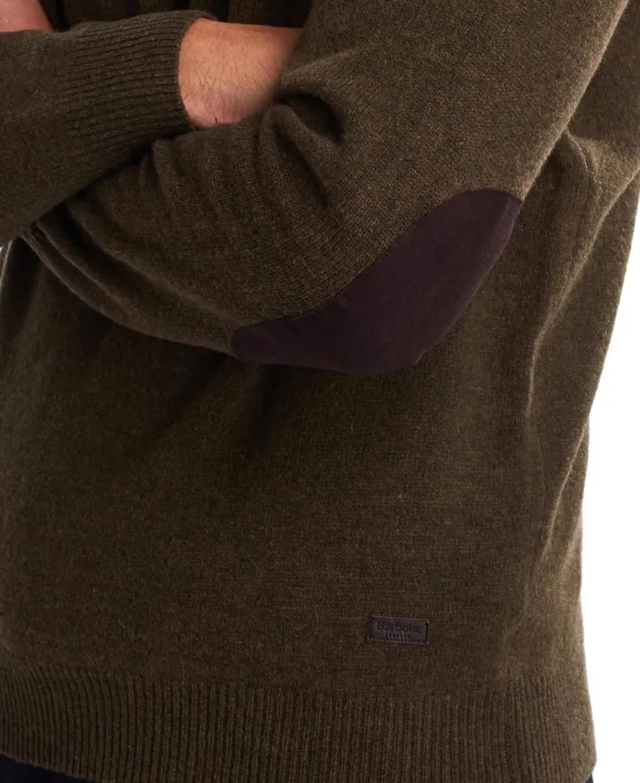 Men Sweaters Barbour Patch Crew Neck Sweater Willow Green Men Sweaters Barbour Patch Crew Neck Sweater Willow Green