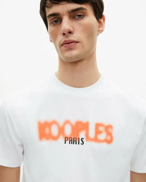 Men Tshirts The Kooples White Logo Screen Printed TShirt White