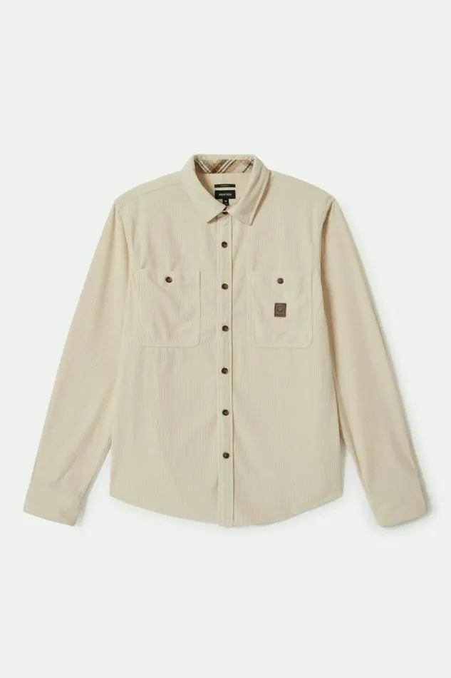 Men The Field Corduroy LS Overshirt Whitecap Brixton Button Ups