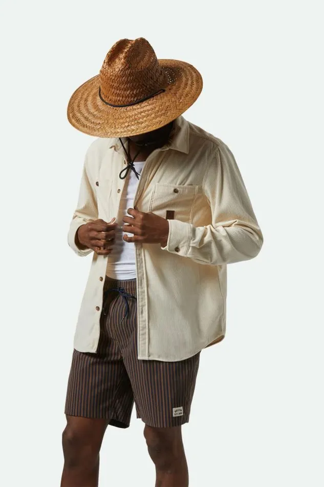 Men The Field Corduroy LS Overshirt Whitecap Brixton Button Ups