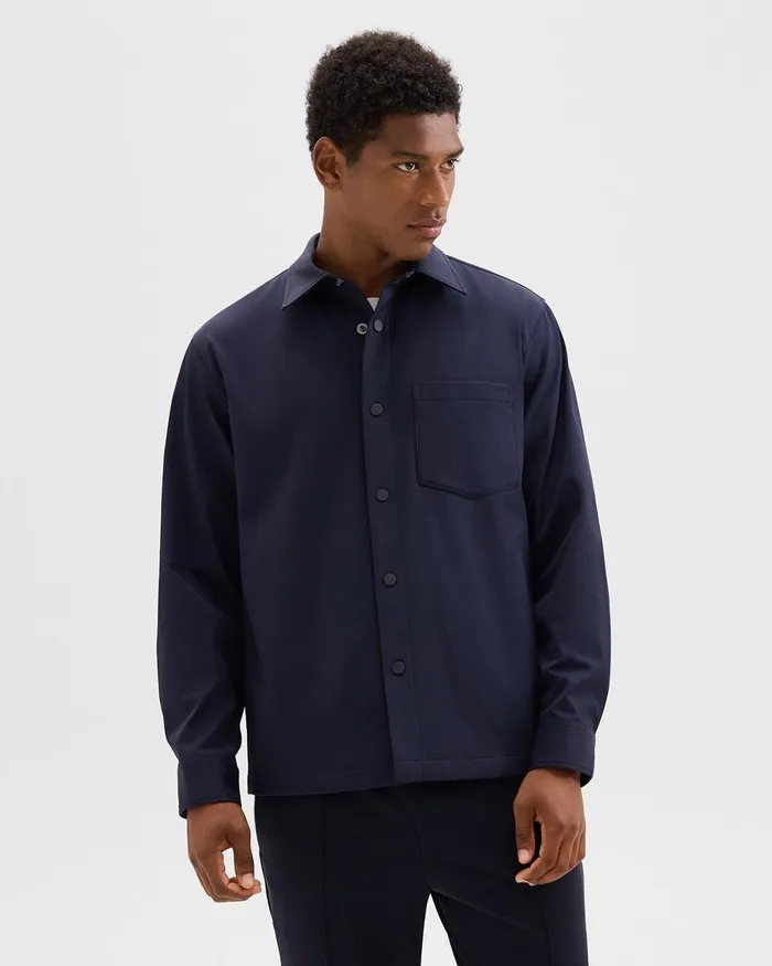 Men Theory Outerwear Shirt Jacket In Neoteric Navy