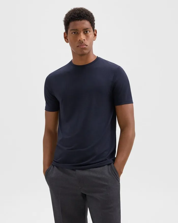 Men Theory TShirts Polos Dorian Tee In Active Knit Baltic