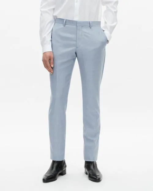 Men Trousers and Jeans The Kooples Light Blue Wool Suit Trousers Fitted Trousers Blue