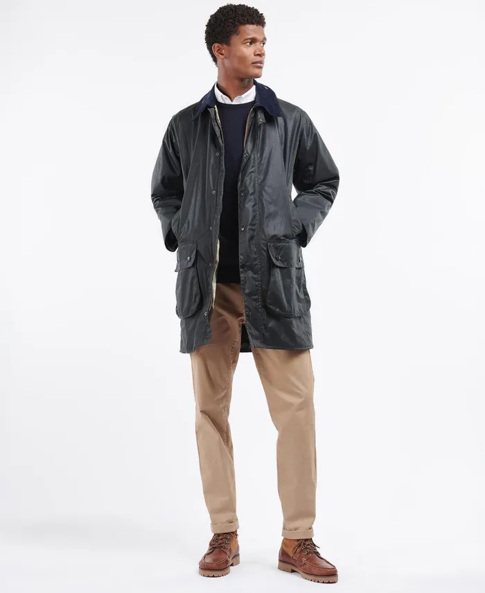 Men Waxed Jackets Barbour Border Wax Jacket Sage