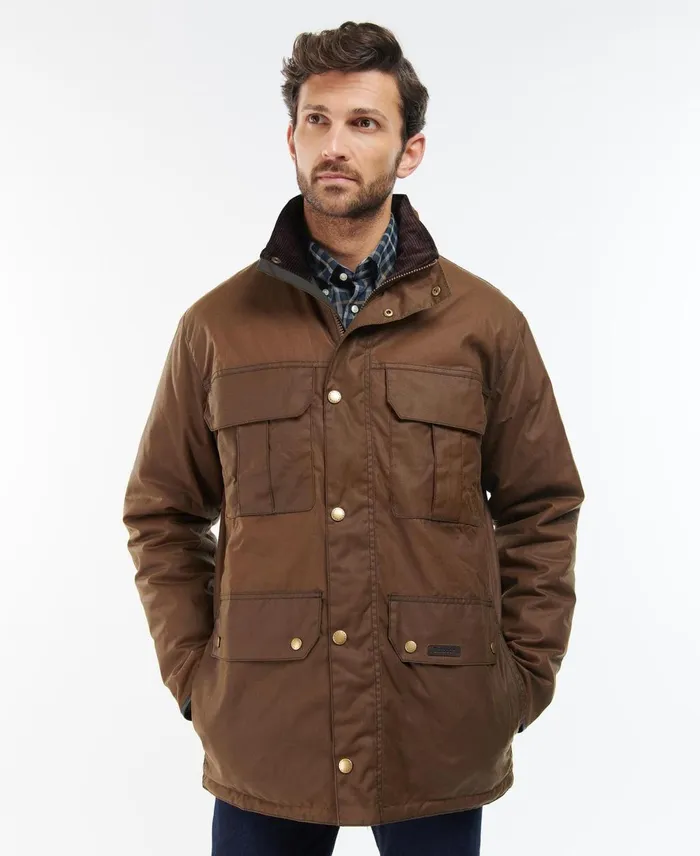 Men Waxed Jackets Barbour Malcolm Wax Jacket Archive Olive