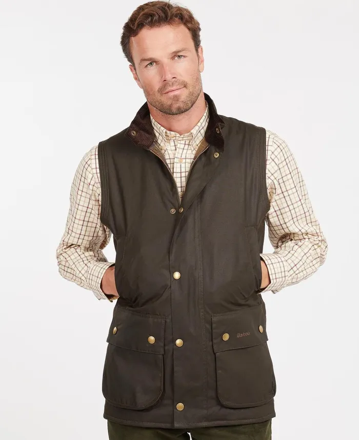 Men Waxed Jackets Barbour New Westmorland Wax Gilet Olive