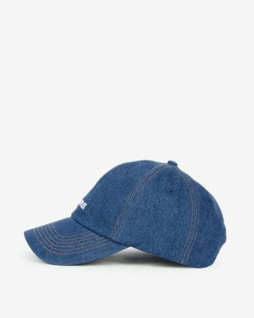MenWomen Caps The Kooples Navy Blue Embroidered Logo Denim Cap Blue Denim