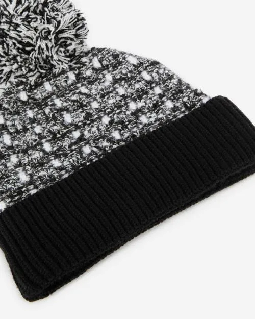 MenWomen Scarves The Kooples Black And White Tweed Sequined Beanie Black White