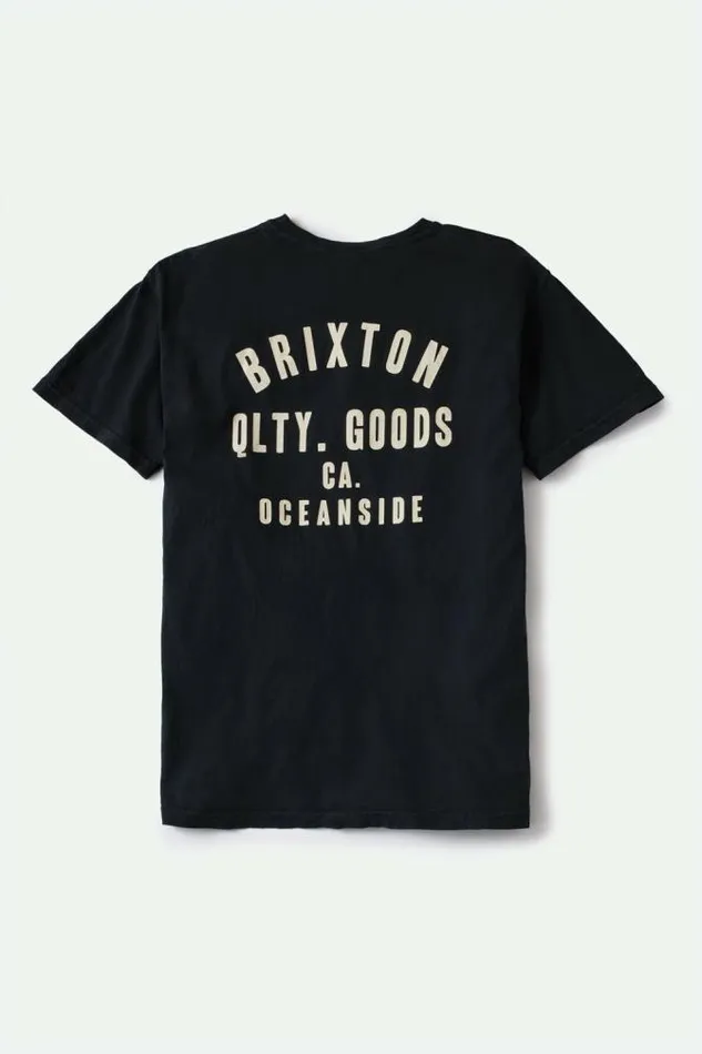 Men Woodburn Oceanside SS Standard Tee Blackcream Brixton TShirts