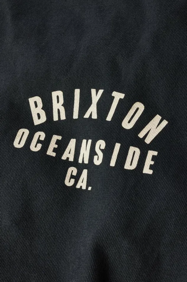 Men Woodburn Oceanside SS Standard Tee Blackcream Brixton TShirts