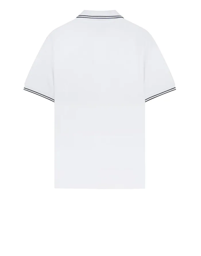 Mens 22S18 Short Sleeve Polo Shirt In White Stone Island Polo Shirts