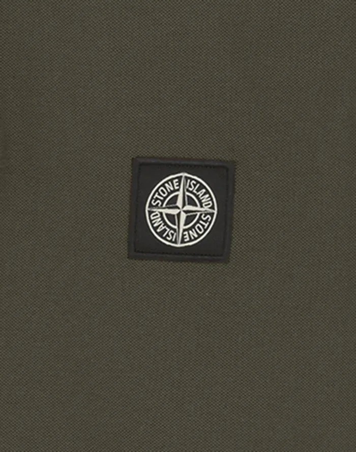 Mens 2Ss18 Long Sleeve Polo Shirt In Dark Forest Stone Island Polo Shirts
