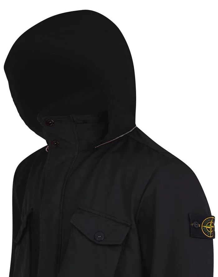 Mens 42549 DavidTc With Primaloft Insulation Field Jacket In Black Stone Island Coats 038 Jackets