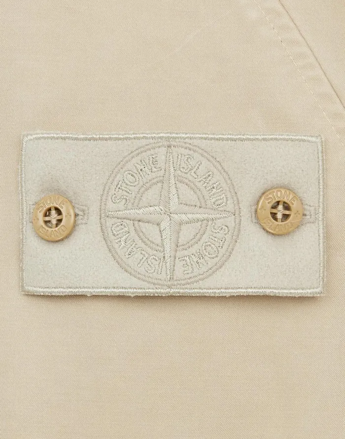 Mens 441F1 Raso Gommato Double Ghost Piece Hooded Jacket In Beige Stone Island Coats 038 Jackets
