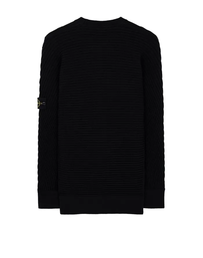 Mens 502A1 Crewneck Jumper In Black Stone Island Knitwear