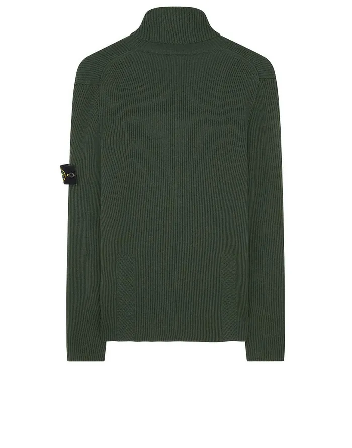 Mens 522C2 Turtleneck Jumper In Dark Forest Stone Island Knitwear