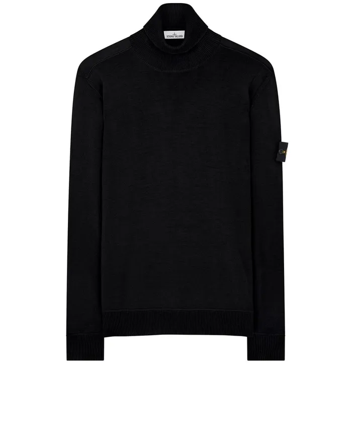 Mens 528C4 Rollneck Jumper In Black Stone Island Knitwear