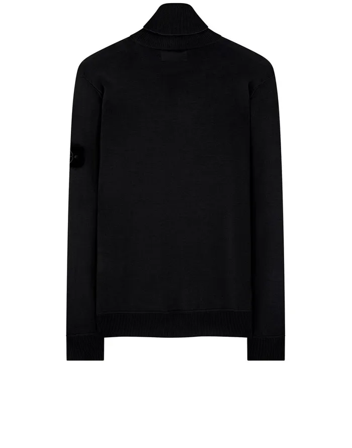 Mens 528C4 Rollneck Jumper In Black Stone Island Knitwear