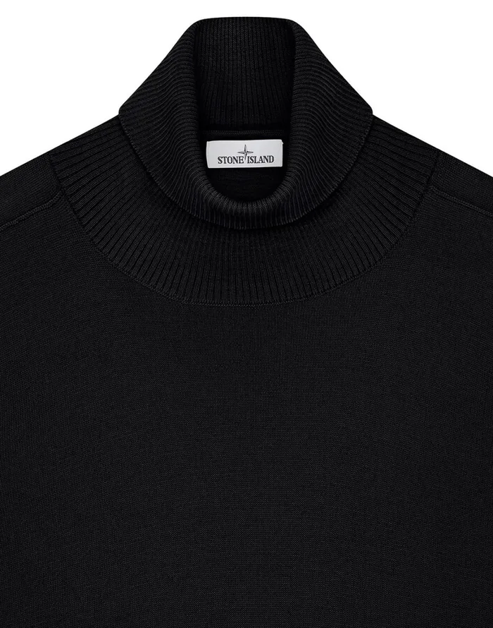 Mens 528C4 Rollneck Jumper In Black Stone Island Knitwear