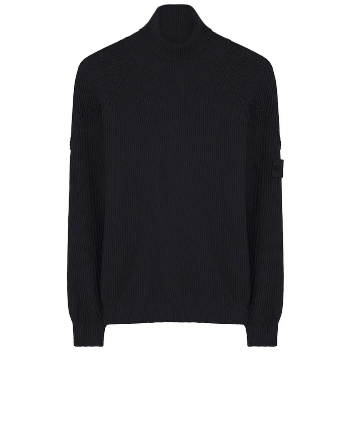 Mens 582Fa Turtleneck Jumper In Black Stone Island Knitwear