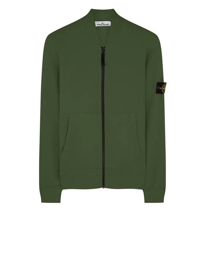 Mens 60220 Full Zip Sweatshirt In Dark Forest Stone Island Sweatshirts