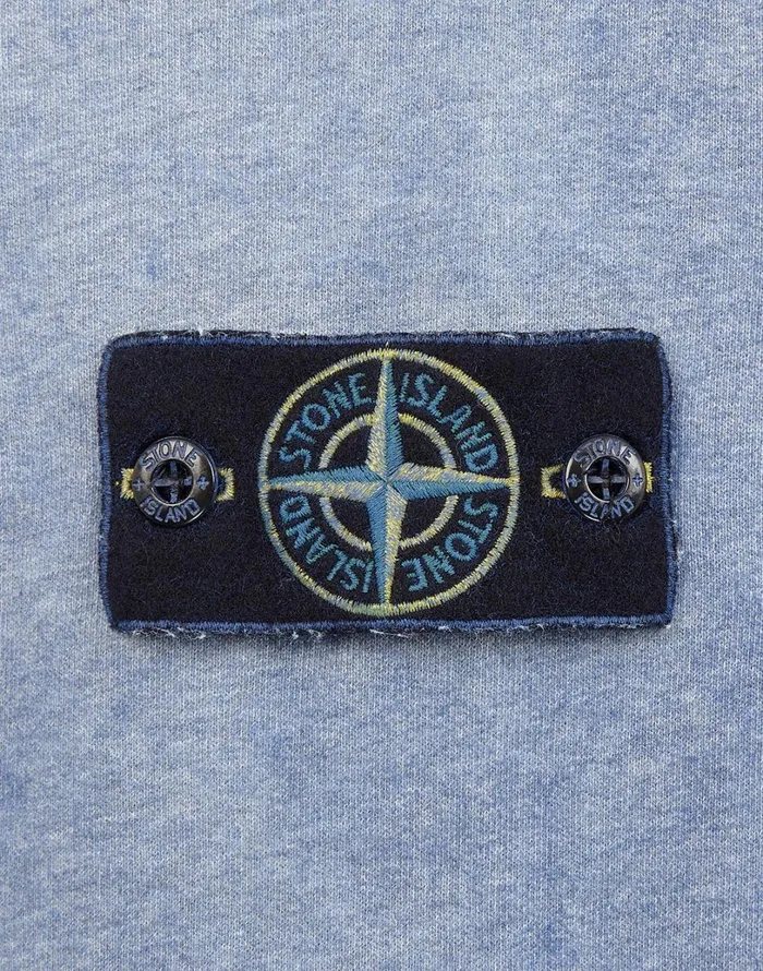 Mens 62290 Dust Colour Treatment Crewneck Sweatshirt In Periwinkle Stone Island Sweatshirts