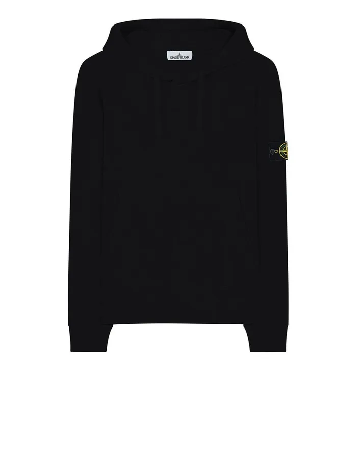 Mens 64120 Hooded Sweatshirt In Black Stone Island Sweatshirts