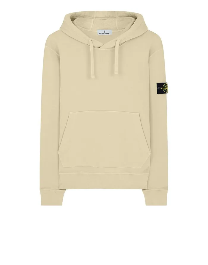 Mens 64120 Hooded Sweatshirt In Butter Stone Island Sweatshirts