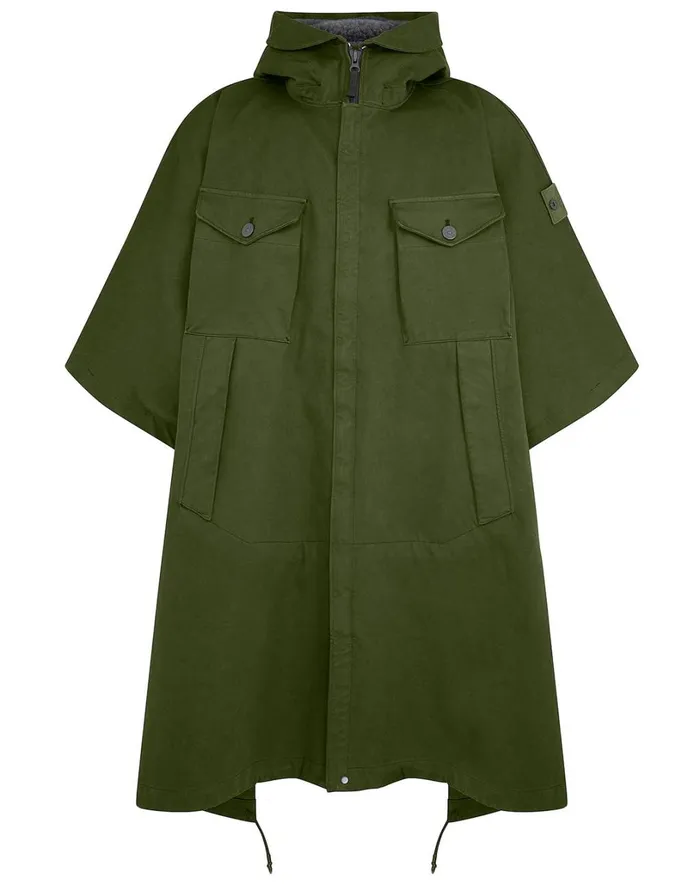 Mens 717F1 Raso Gommato Double Ghost Piece Hooded Cape In Khaki Stone Island Coats 038 Jackets Mens 717F1 Raso Gommato Double Ghost Piece Hooded Cape In Khaki Stone Island Coats 038 Jackets