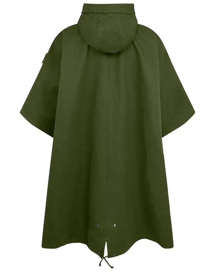 Mens 717F1 Raso Gommato Double Ghost Piece Hooded Cape In Khaki Stone Island Coats 038 Jackets