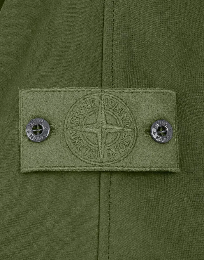 Mens 717F1 Raso Gommato Double Ghost Piece Hooded Cape In Khaki Stone Island Coats 038 Jackets