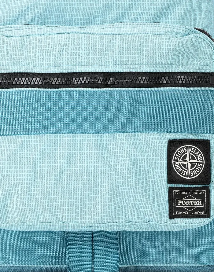 Mens 917P1 Stone IslandPorterReflective Weave RipstopTc In Turquoise Stone Island Bags