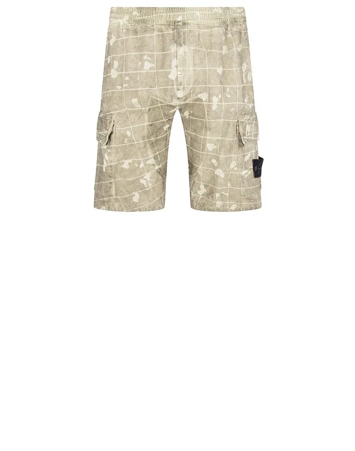 Mens L01E2 Dust Colour With Ghillie Laser Camo Bermuda Shorts In Butter Stone Island Shorts Mens L01E2 Dust Colour With Ghillie Laser Camo Bermuda Shorts In Butter Stone Island Shorts