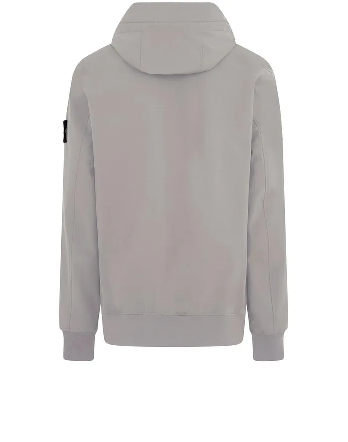 Mens Q0122 Soft ShellR Hooded Blouson In Dove Grey Stone Island Coats 038 Jackets