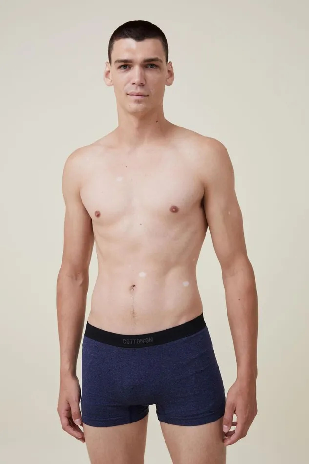 Mens Seamless Trunks Navy Marleblack Men Cotton On Socks and Underwear