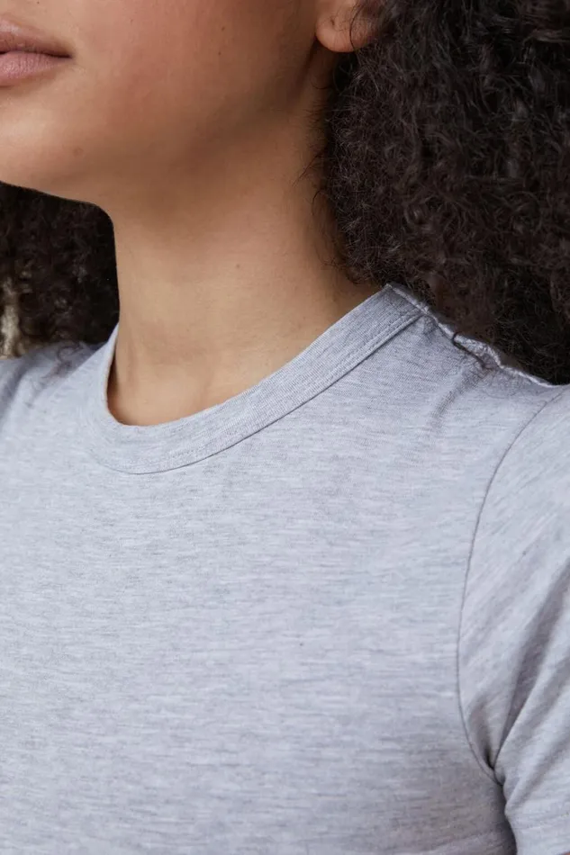 Micro Crop Tee Grey Marle Women Cotton On Tops Micro Crop Tee Grey Marle Women Cotton On Tops