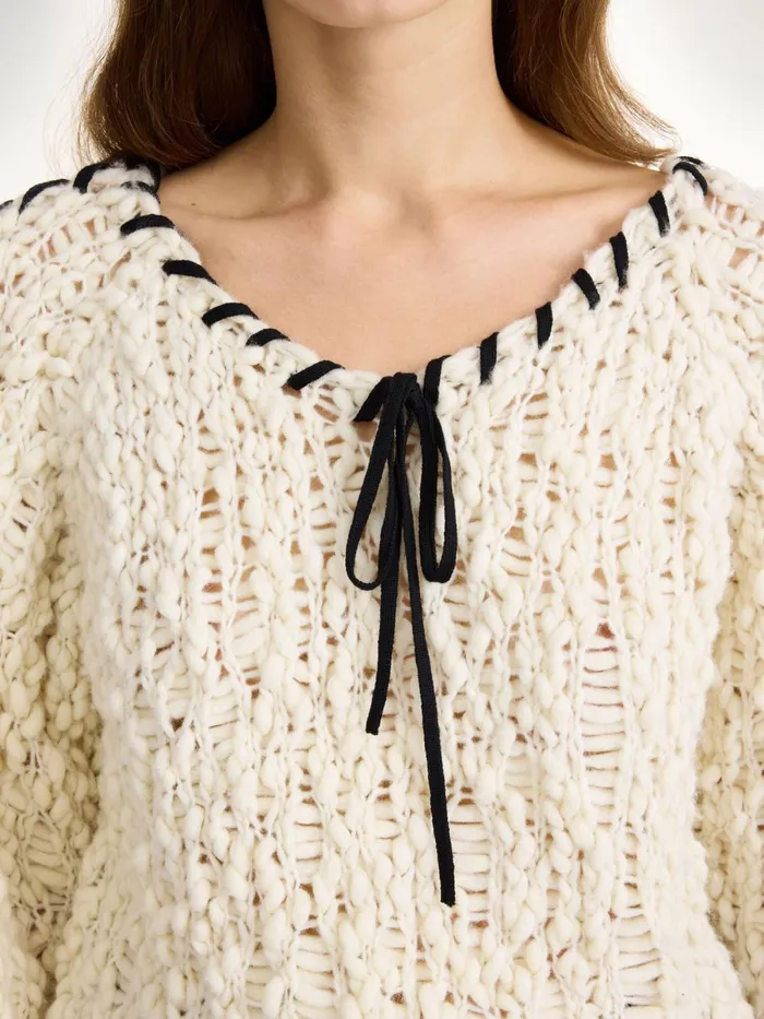 Milea Sweater Soft White Women By Malene Birger Knitwear