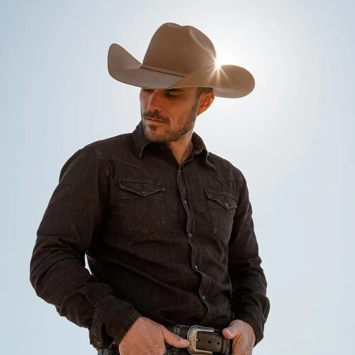 Modern Denim Western Shirt Black Men Stetson Western Shirts