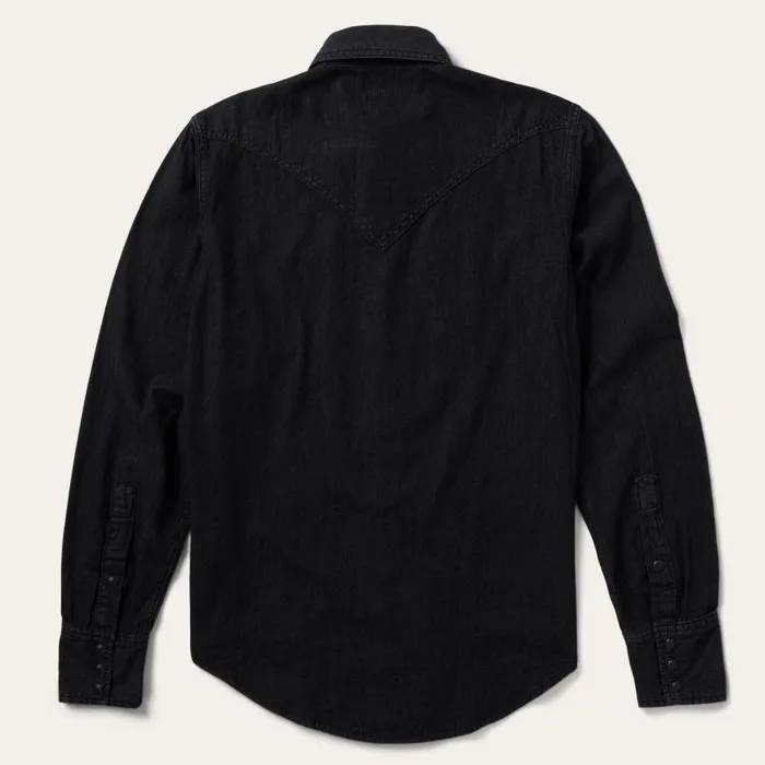 Modern Denim Western Shirt Black Men Stetson Western Shirts
