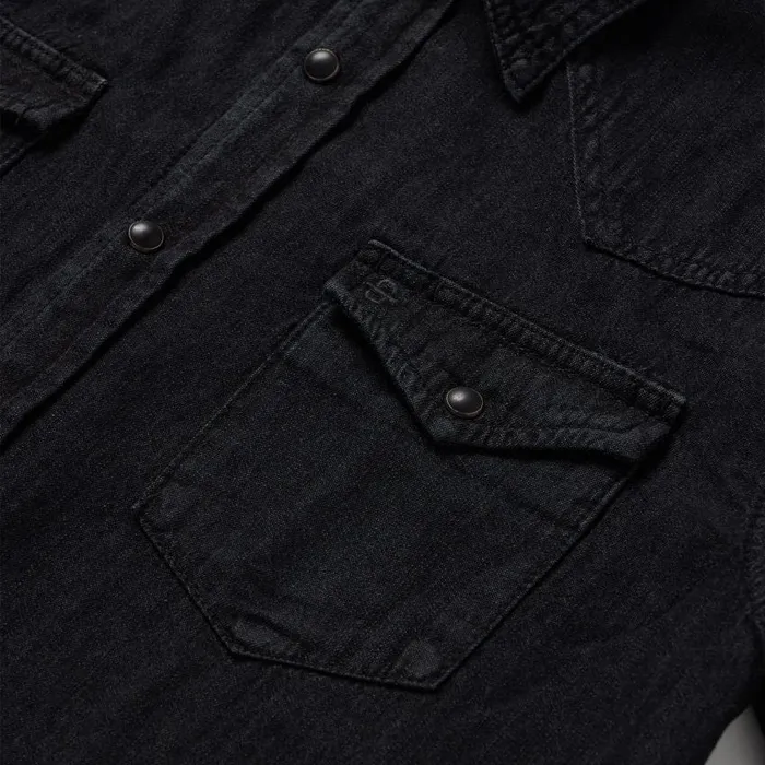 Modern Denim Western Shirt Black Men Stetson Western Shirts