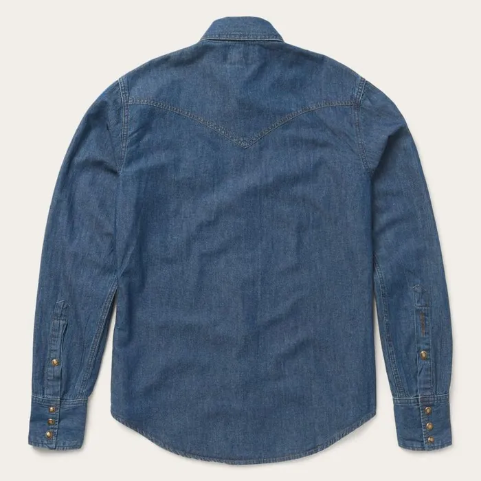 Modern Denim Western Shirt Blue Men Stetson Modern Cut