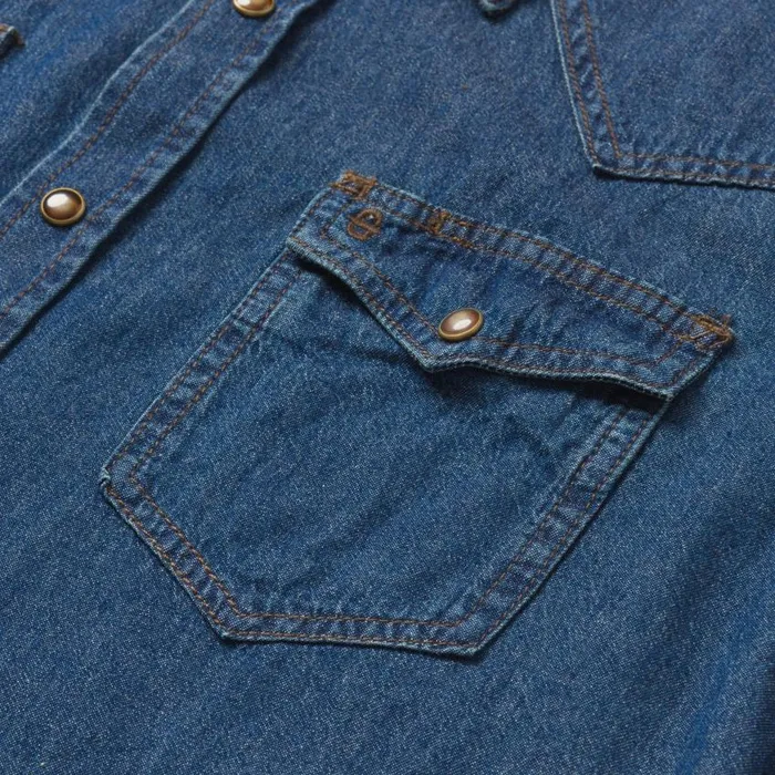 Modern Denim Western Shirt Blue Men Stetson Modern Cut