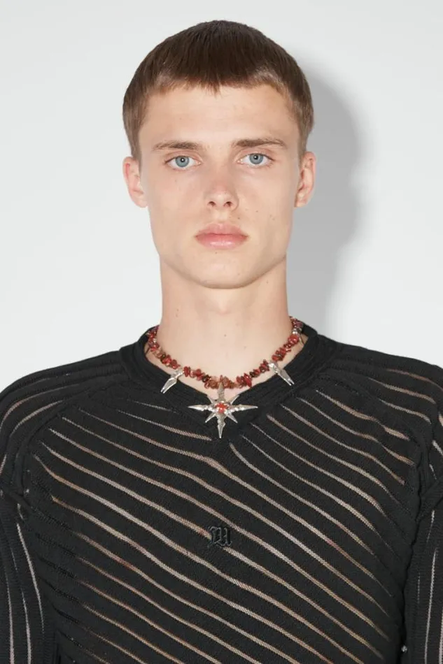 Monofilament Pinstripe Knitted Longsleeve Black Men MISBHV Knitwear