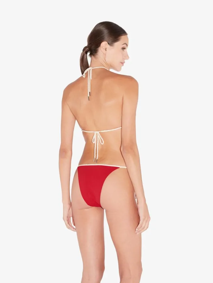 Monogram Triangle Bikini Top In Red Swim La Perla Bikinis