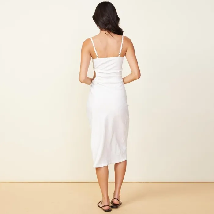 MONROW DRESSES Linen Slip Dress White 8211 Shop
