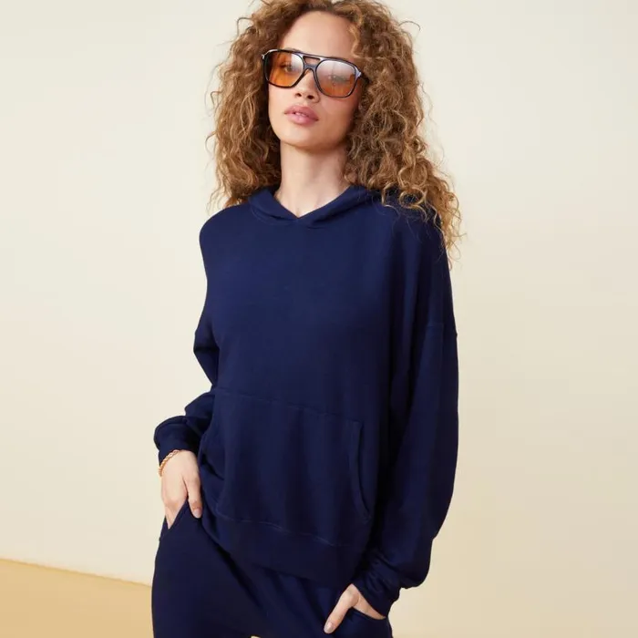 MONROW HOODIES Supersoft Fleece Slouchy Pullover Navy 8211 Shop